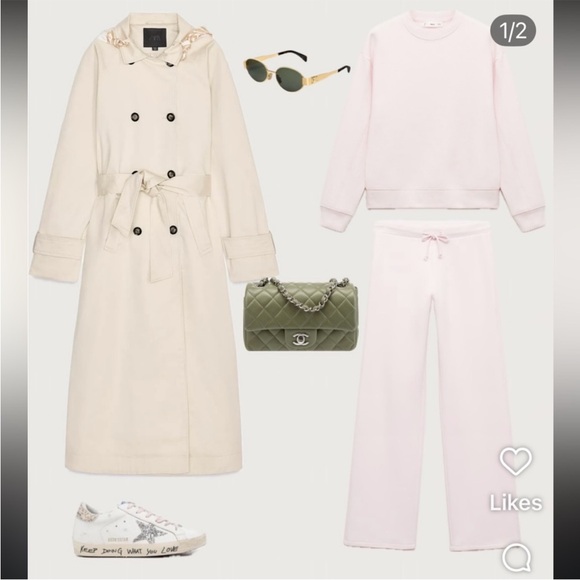 Zara Beige Trench Coat with scarf - Picture 10 of 13